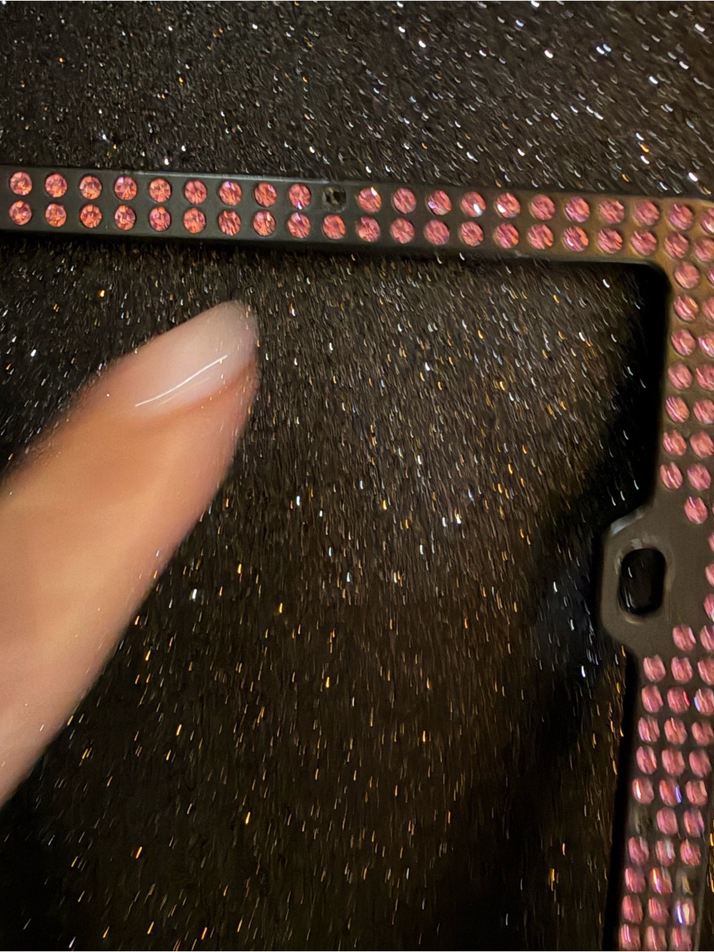 Pink Rhinestone License Plate Cover - Picture 2 of 5